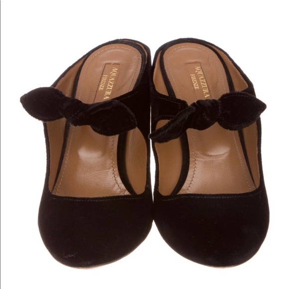Aquazzura Velvet Mules sz 39 - Picture 4 of 5